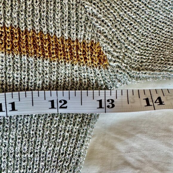 70s Vintage NWT Metallic Silver and Bronze Turtleneck Maxi Dress - Picture 13 of 16